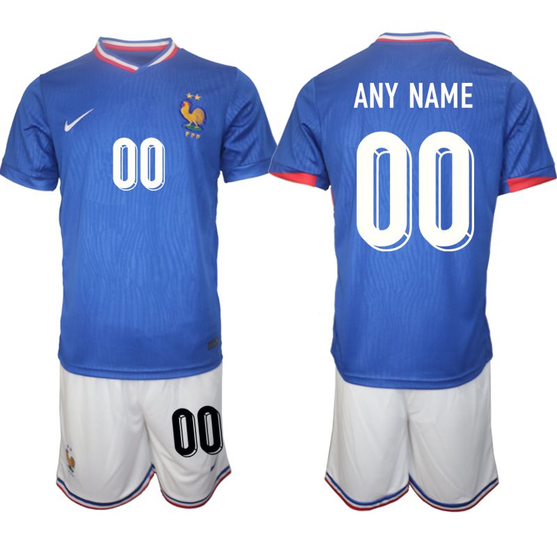 Men 2024-2025 Season France home Blue customized Soccer Jersey